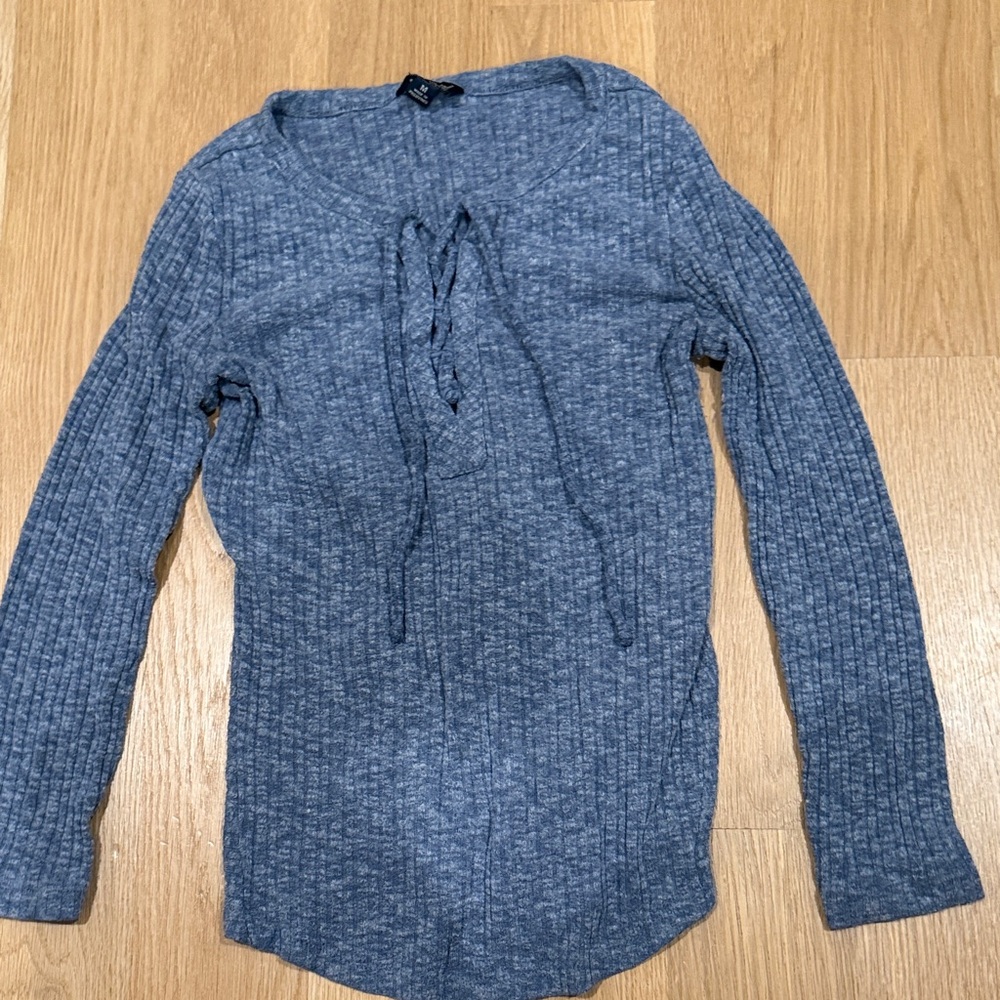 Lucky Brand Blue Ribbed Women's Sweater